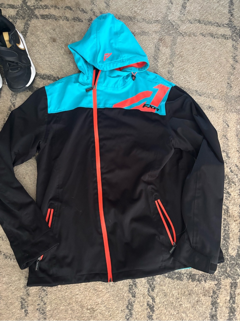 FXR Women’s Black & Teal Hooded Ski Jacket with Coral Trim
